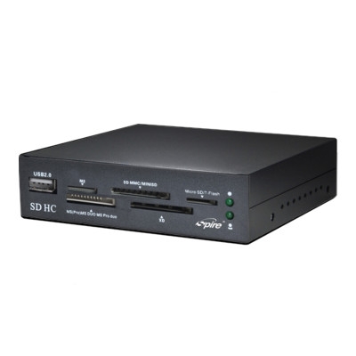 3.5“ Card Reader SPIRE +1P USB Black /SP337CR-V1