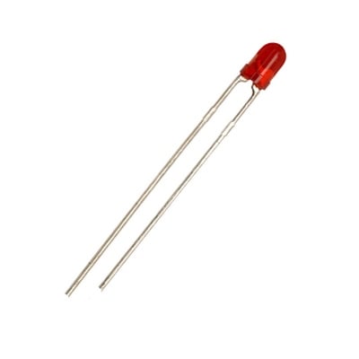 LED 3 мм MLL-30231, GaP 700nm 3.2mcd, ЧЕРВЕН дифузен