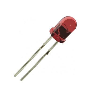 LED 5 мм MUB-50032(A), InGaAsP 630nm 400mcd, ЧЕРВЕН прозрачен