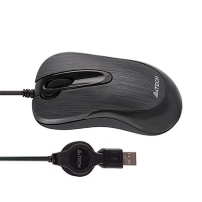 Мишка с кабел A4 Tech N-60F-1 Black, V-Track, NB Retract