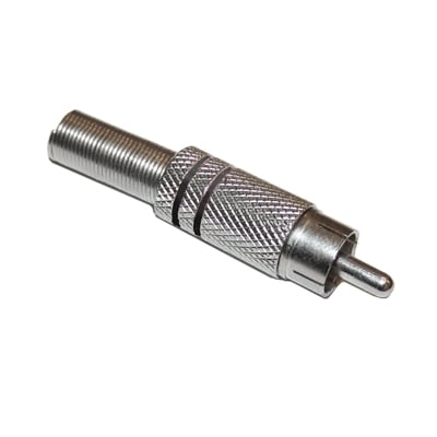 RCA мъжки, кабелен, МЕТАЛ (10.5х19 мм), ЧЕРЕН