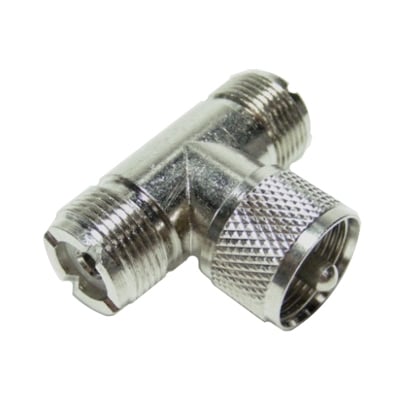 Преход UHF мъжки, 2х UHF женски