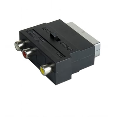 Преход SCART мъжки, 3х RCA женски, ключ