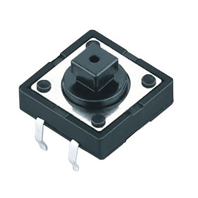 Бутон за платка 12x12 мм, Н:7.3 мм, 4P (ON)-OFF, 50mA/12VDC