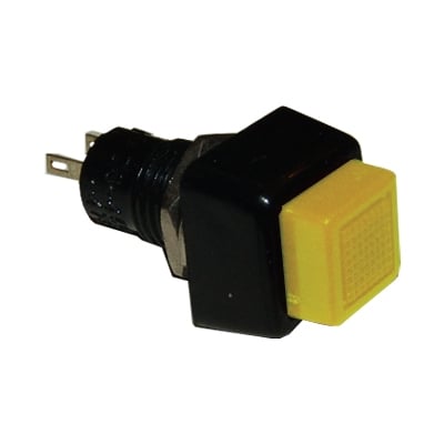 Бутон незадържащ M10, 15х15 мм, OFF-(ON), SPST, 1A/250VAC, ЖЪЛТ