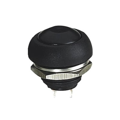 Бутон незадържащ M12, Ф18 мм, OFF-(ON), SPST, 1A/250VAC, овален, ЧЕРЕН