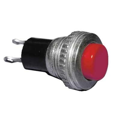 Бутон незадържащ M10, Ф12 мм, OFF-(ON), SPST, 0.5A/250VAC, ЧЕРВЕН