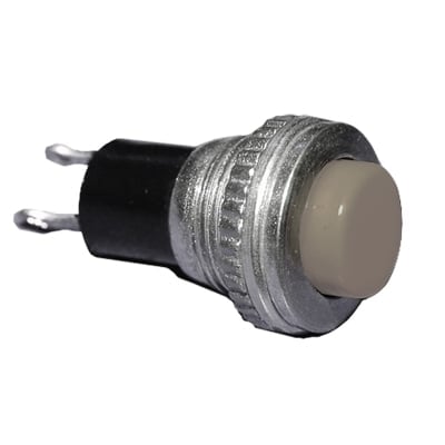 Бутон незадържащ M10, Ф12 мм, OFF-(ON), SPST, 0.5A/250VAC, БЯЛ