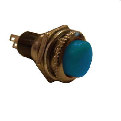 Бутон незадържащ M12, Ф14 мм, OFF-(ON), SPST, 2A/250VAC, СИН