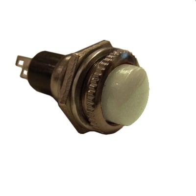 Бутон незадържащ M12, Ф14 мм, OFF-(ON), SPST, 2A/250VAC, БЯЛ