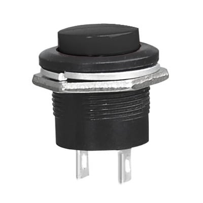 Бутон незадържащ M16, Ф19 мм, OFF-(ON), SPST, 3A/250VAC, ЧЕРЕН