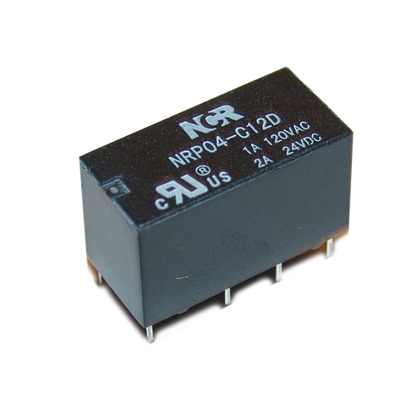 Реле NRP04, 12VDC, 1A/120VAC, 1A/30VDC, DPDT