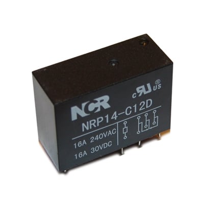 Реле NRP14, 12VDC, 16A/240VAC, 16A/30VDC, SPDT