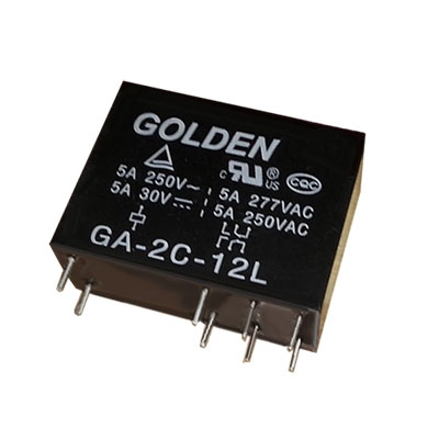Реле GA-2C-12L (NRP13), 12VDC, 5A/250VAC, 5A/30VDC, DPDT