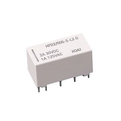 Реле бистабилно HFD2/005-M-L2, 5VDC, 1A/125VAC, 3A/30VDC, DPDT