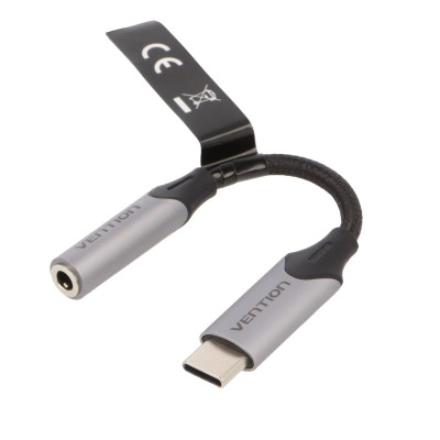 Кабел 3.5 мм женски 3P, USB C мъжки (Ф3.5 мм) Cu, 0.1 м