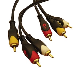 Кабел 3x RCA мъжки, 3x RCA мъжки (Ф6 мм+2xФ4 мм) CCS, 5 м