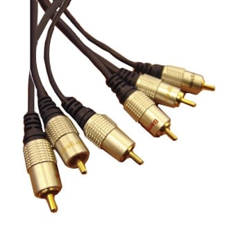 Кабел 3x RCA мъжки, 3x RCA мъжки (Ф6 мм+2xФ4 мм) CCS МЕТАЛ, 1.5 м