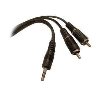 Кабел 3.5 мм мъжки, 2x RCA мъжки (3.20x6.40 мм) CCS, 1.5 м
