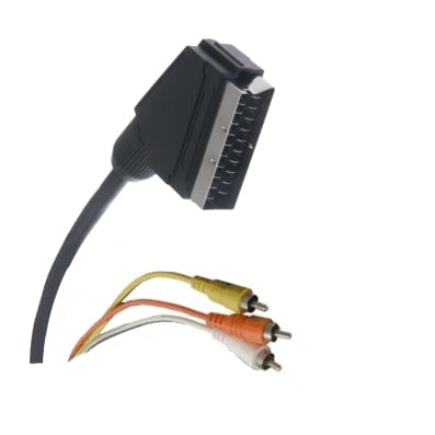 Кабел SCART мъжки, 3x RCA мъжки (Ф6 мм) CCS, 1.5 м
