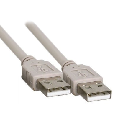 Кабел USB 2.0A мъжки, USB 2.0A мъжки, 3 м, СИВ