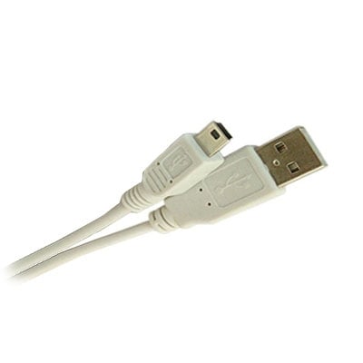 Кабел USB A мъжки, mini 5P мъжки, 1.8 м, СИВ