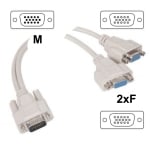 Кабел; D-Sub 15pin HD ж. x2, D-Sub 15pin HD м. VGA Y  M-2xF , 20cm /CG021-0.2m