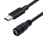 Преход захранващ USB C мъжки, DC 5.5х2.1 мм мъжки, кабел 0.15 м