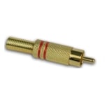 RCA мъжки, кабелен, ЗЛАТИСТ МЕТАЛ, ЧЕРВЕН