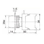 Бутон незадържащ 22 мм, NC+NO, 3A/240VAC, ЧЕРВЕН