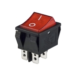 Ключ кобиличен 28х22 мм, 4P 2хON-OFF, 15A/250VAC, ЧЕРВЕН