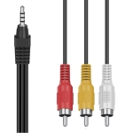 4-pin 3.5mm Jack to 3xRCA (3 чинча) Аудио-видео кабел за камера HAMA 305016, 1.5m
