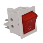 Ключ кобиличен светещ 34х26 мм, 4P 2хON-OFF, 15A/250VAC, ЧЕРВЕН/БЯЛ