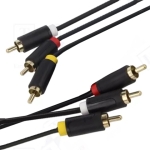 Кабел 3 RCA мъжки, 3 RCA мъжки, Cu, 1.5M