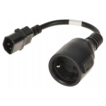 Кабел захранващ женски SCHUKO (CEE 7/5 (E)), 3P мъжки (IEC C14), 3x1.5 мм2, 0.2 м