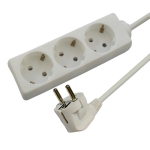 Захранващ кабел разклонител, 3x SCHUKO, 1.5 м, БЯЛ