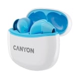 Безжични Слушалки Блутут CANYON TWS-5 Bluetooth Headset+Charging Case, Син цвят