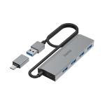 USB 3.2 Gen1 A+Type-C Hub 4 Port HAMA, Adapter, 200138