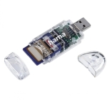 Четец на карти SD+microSD HAMA Transparent 91092