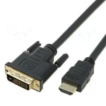 Кабел DVI-M, HDMI-M, 1.5m