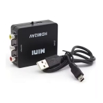Конвертор HDMI към 3xRCA (3 бр. чинч, аудио+видео), USB-захранващ кабел, HDMI2AV