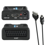 Конвертор SCART (Евро букса Скарт) към HDMI, 1080p or 720p, USB-захранващ кабел, HAMA 121775, аудио и видео сигнал