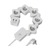 HAMA Chain PowerStrip x5+2xUSB 1.4m White, 223190