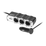 Разклонител за автозапалка x3=60W, USB зарядно 5V=1A, PY-CHR0010