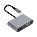 USB3.0 Type-C Docking Station VCOM 5-in-1, VGA+HDMI+Audio+PD=100W+USB, CU4511