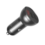 Car Lighter 2xUSB Charger+LED Display Baseus, 12-24V, 24W, VCBXA-S