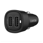 Зарядно за автомобил CANYON 2xUSB-A 24W, CNE-CCABR2AA