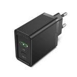 USB A+Type-C Fast Charger VENTION 20W, QC3.0+4.0, PD, Black, FBBB0