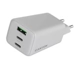 USB A QC3.0=18W + 2xType-C PD=65W Fast GaN Charger CANYON CNS-CUW65ACC, White