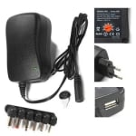 Адаптор импулсен 30W, 3-12VDC, USB 5VDC/2.1A